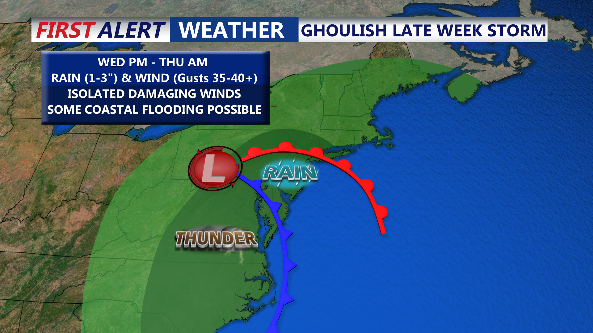 Increasing rain and wind, Yellow Alert Thursday for strong winds and storms